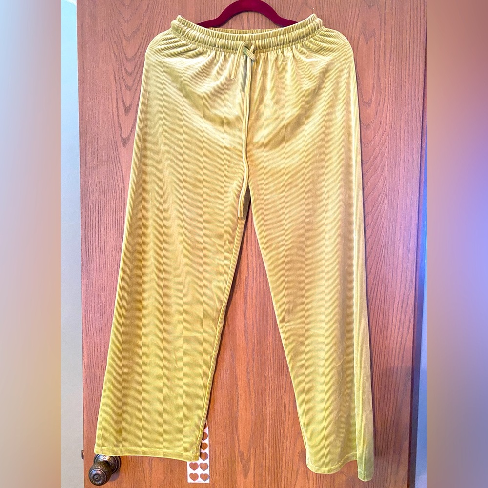 Velvet sweatpants.